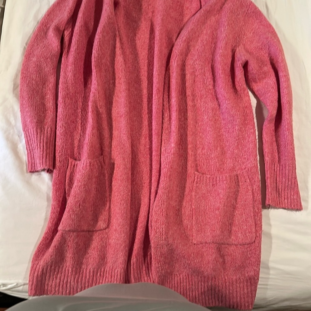Michelle Mae Pink Open-Front Cardigan Sweater